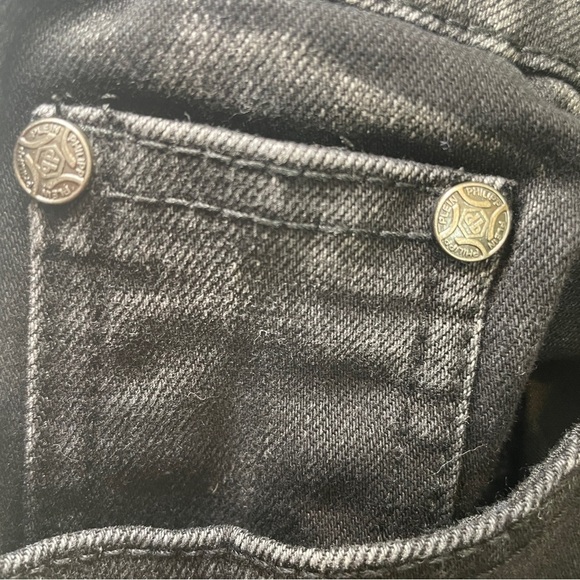 Philipp Plein Amiri Jeans Men’s Patch Distressed faded black and grey Jean SZ 38 - Picture 4 of 17